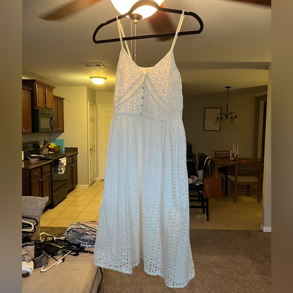 White Babydoll Eyelet Dress